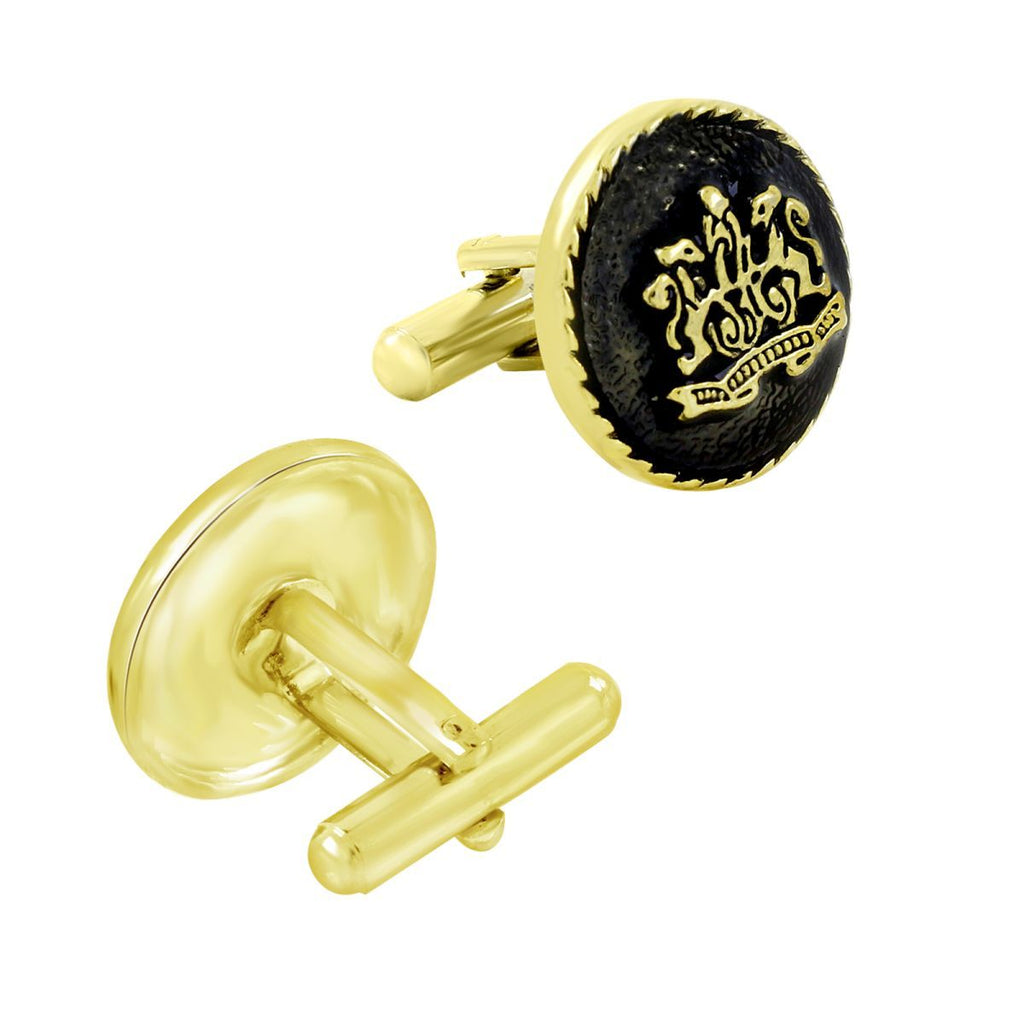 Royal Black Gold Cufflinks In Box Bulk