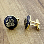 Royal Black Gold Cufflinks In Box Bulk