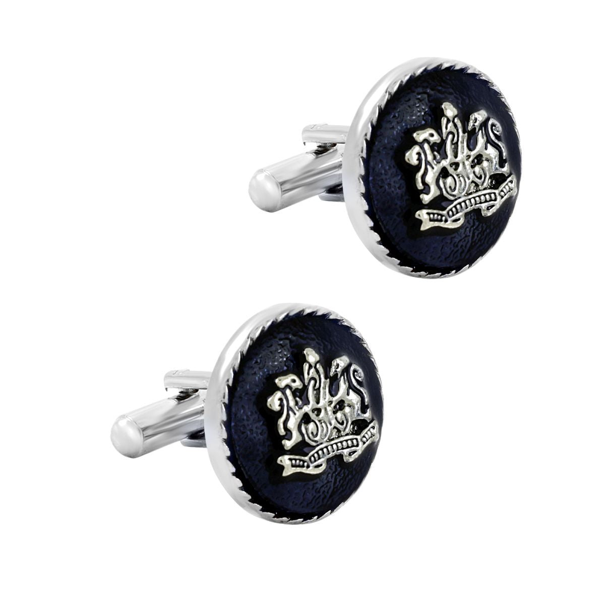 Royal Blue Silver Cufflinks In Box Bulk
