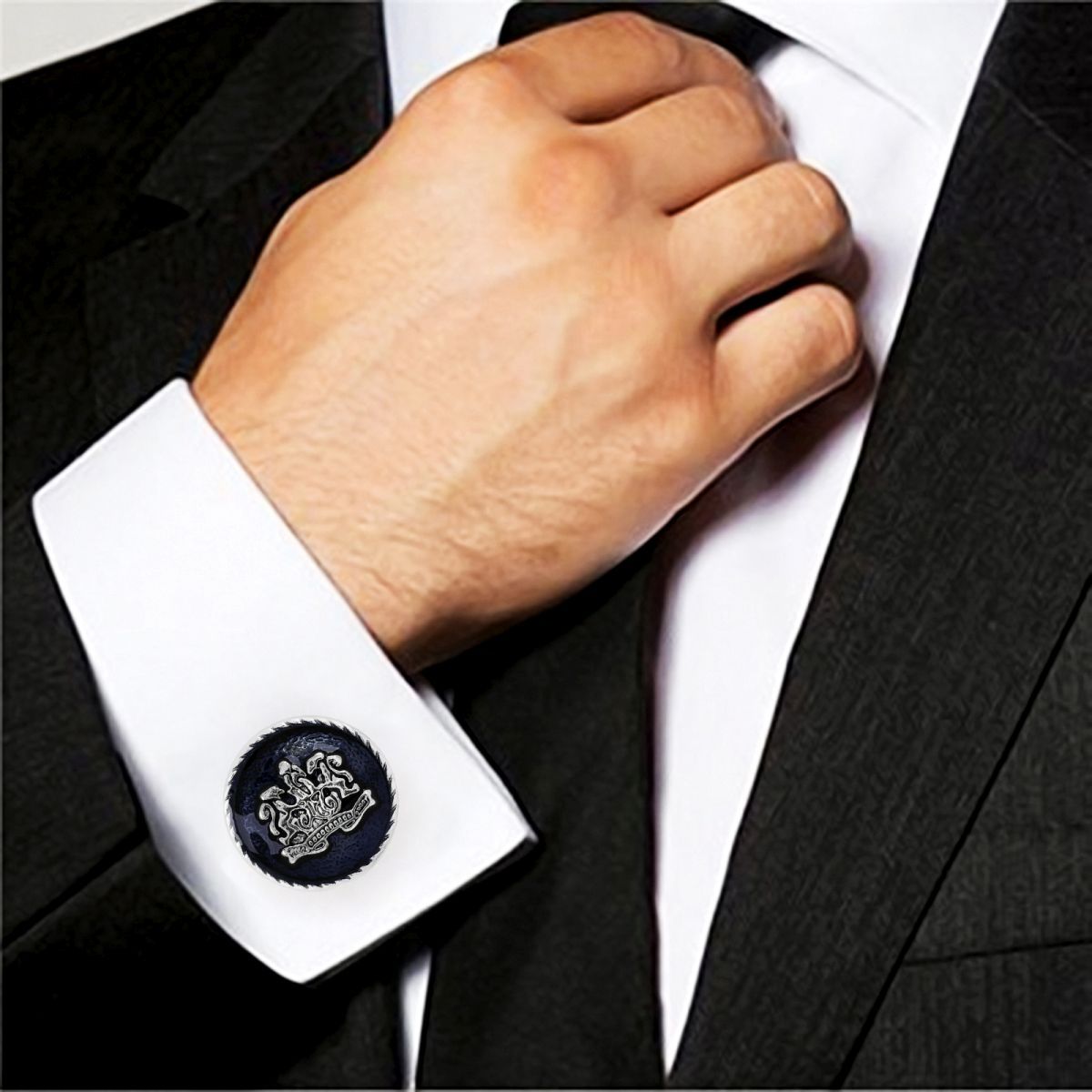 Royal Blue Silver Cufflinks In Box Bulk