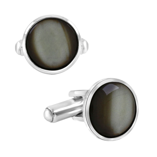 Round Black Crystal Cufflinks In Box Bulk Main image