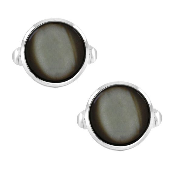 Round Black Crystal Cufflinks In Box Bulk Secondary image