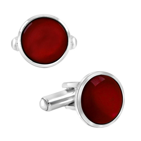 Round Red Crystal Cufflinks In Box Bulk Main image