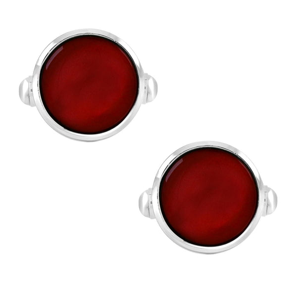 Round Red Crystal Cufflinks In Box Bulk Secondary image
