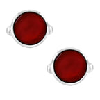 Round Red Crystal Cufflinks In Box Bulk