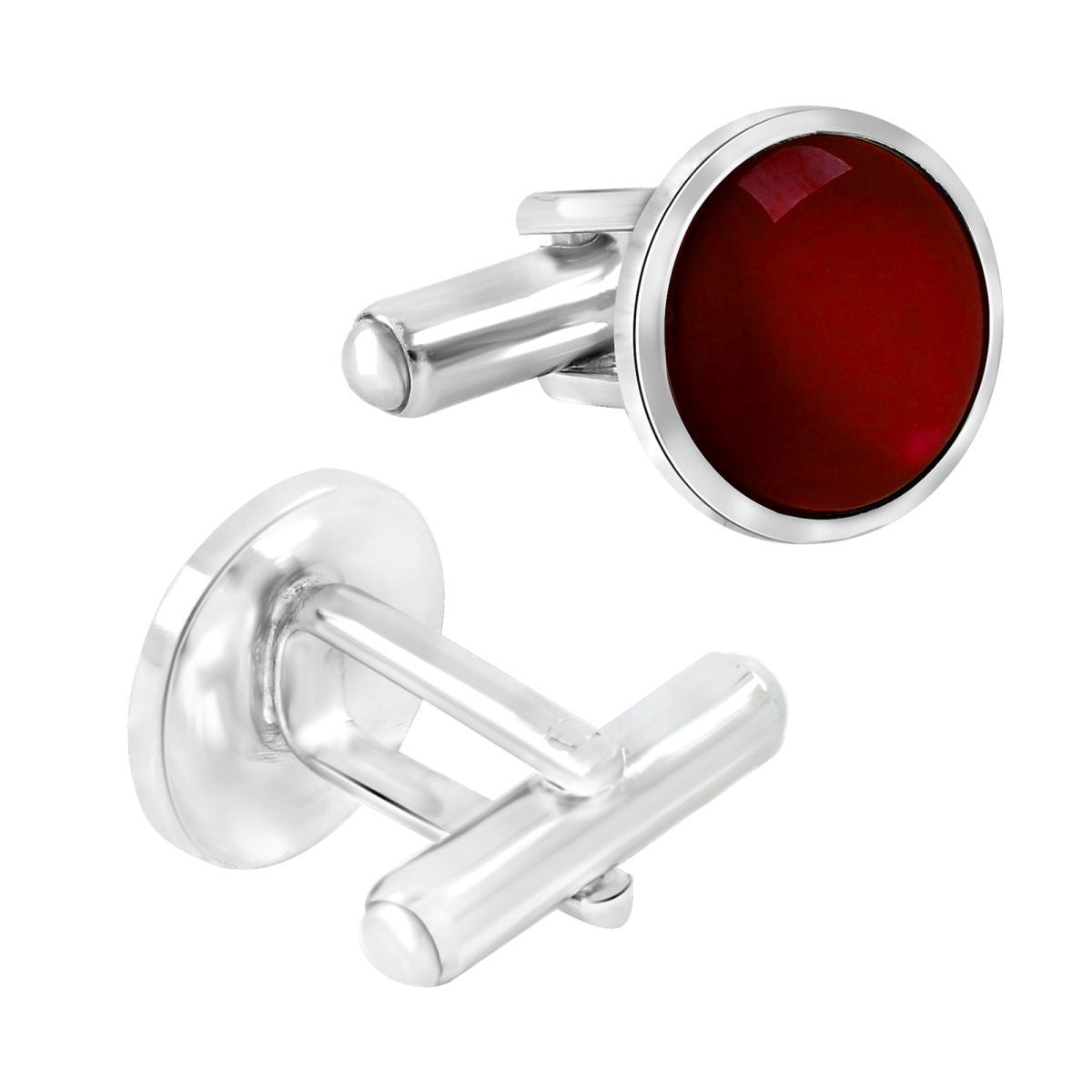 Round Red Crystal Cufflinks In Box Bulk
