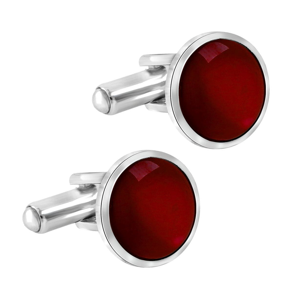 Round Red Crystal Cufflinks In Box Bulk