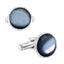 Round Blue Crystal Cufflinks In Box Bulk