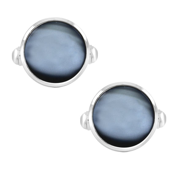 Round Blue Crystal Cufflinks In Box Bulk Secondary image