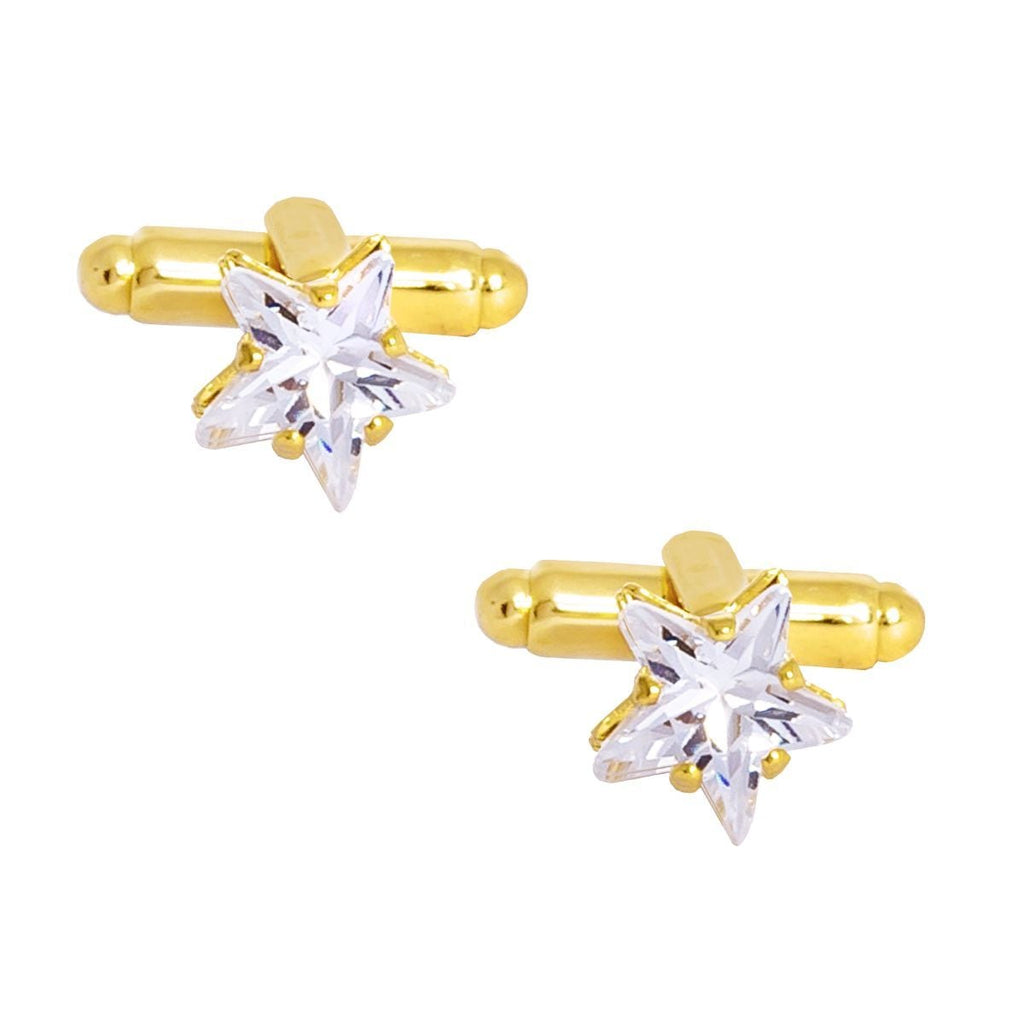 Star Gold Diamond Cufflinks In Box Bulk