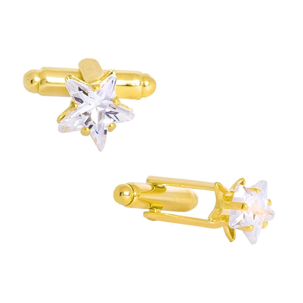 Star Gold Diamond Cufflinks In Box Bulk
