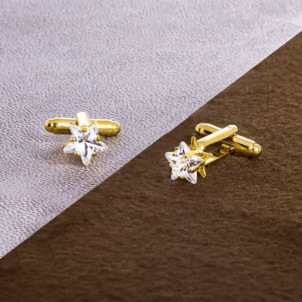 Star Gold Diamond Cufflinks In Box Bulk Main image