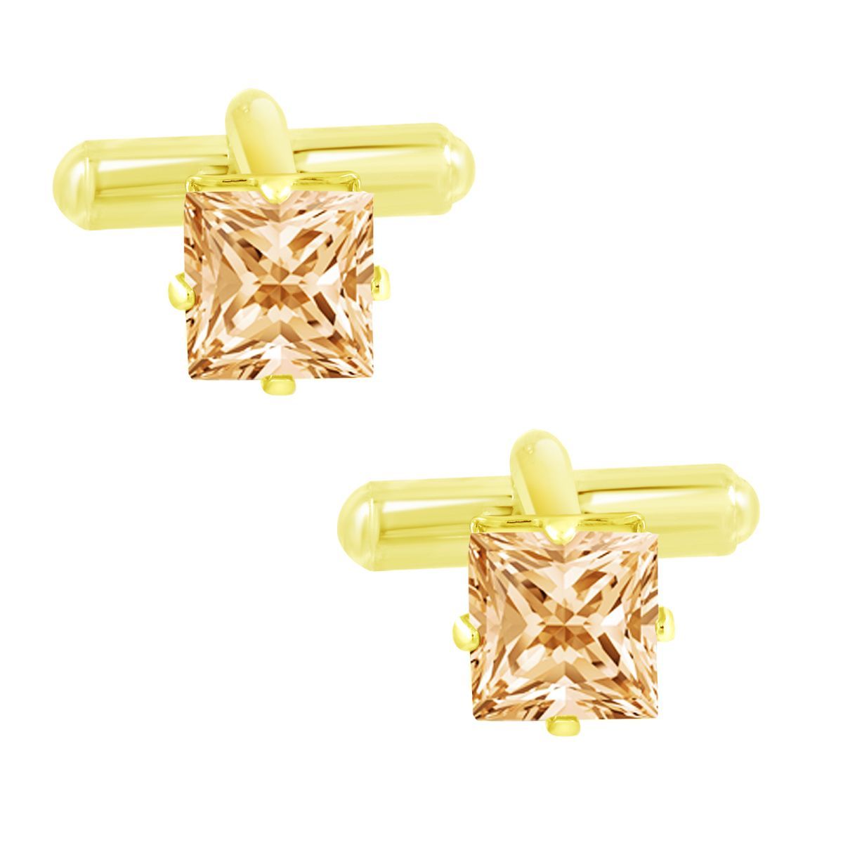 Square Brown Crystal Cufflinks In Box Bulk