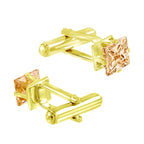 Square Brown Crystal Cufflinks In Box Bulk