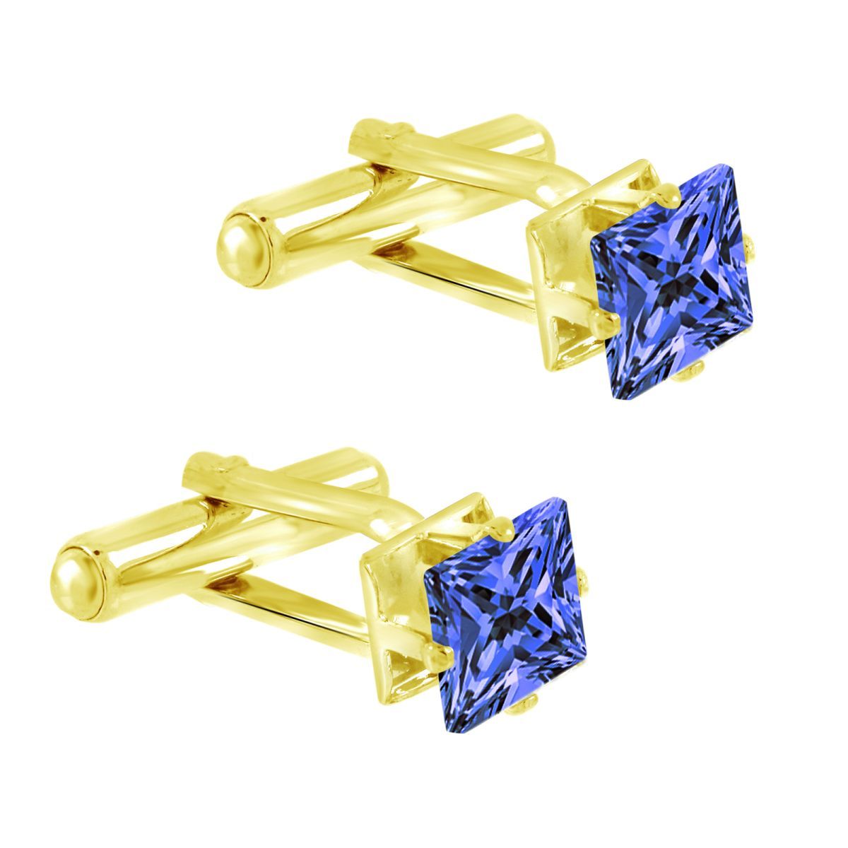 Square Blue Crystal Cufflinks In Box Bulk