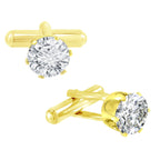 Round White Diamond Cufflinks In Box Bulk