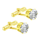 Round White Diamond Cufflinks In Box Bulk