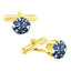Round Blue Crystal Cufflinks In Box Bulk