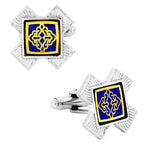 Victorian Filigree Blue Gold Cufflinks In Box Bulk