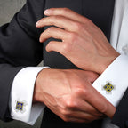 Victorian Filigree Blue Gold Cufflinks In Box Bulk