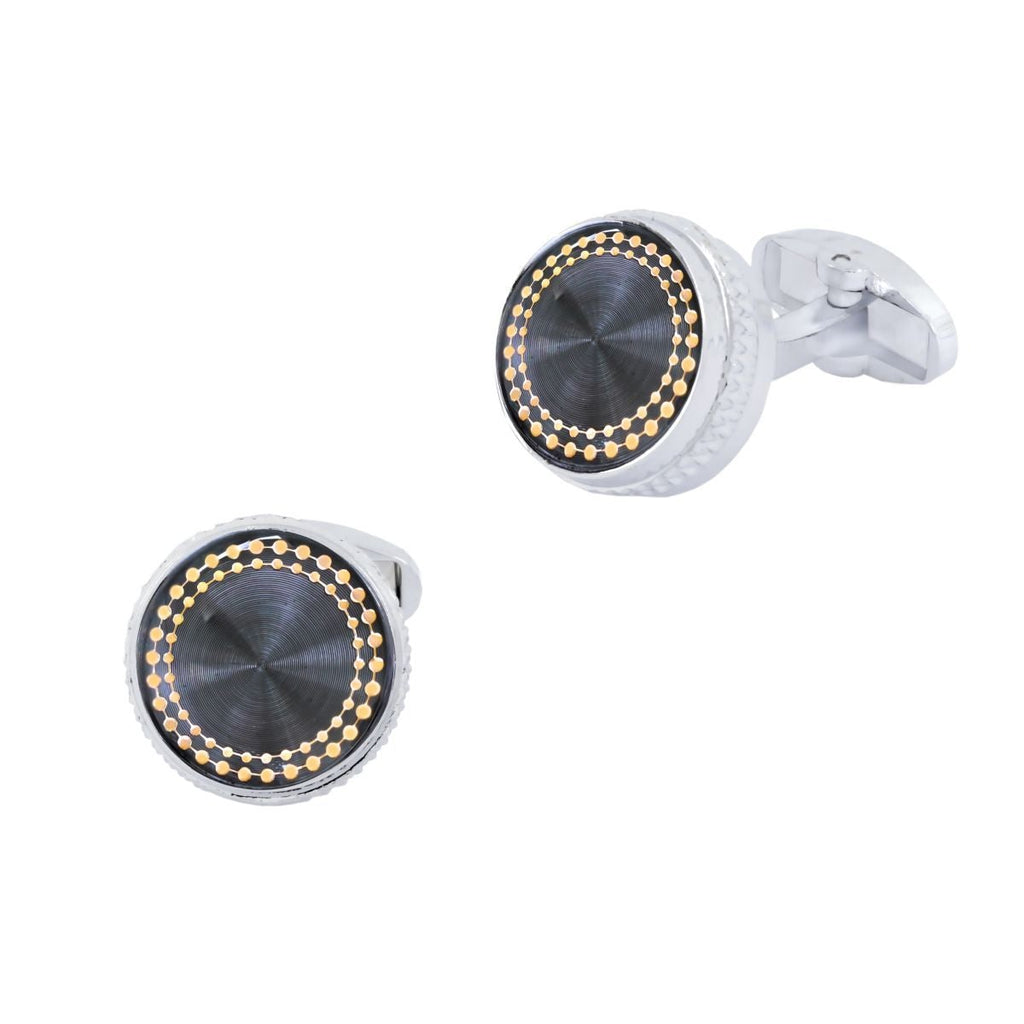 Round Grey Cufflinks In Box Bulk