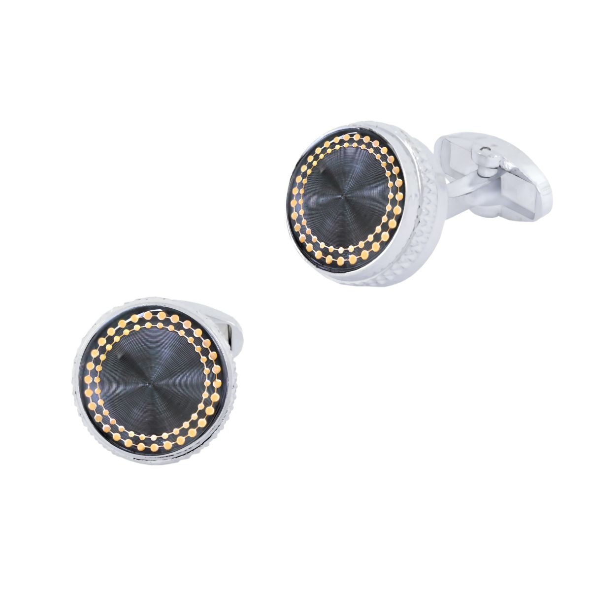 Round Grey Cufflinks In Box Bulk
