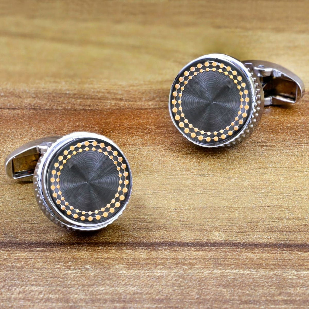 Round Grey Cufflinks In Box Bulk