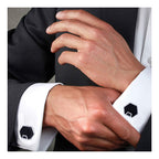 Hexagon Black Cufflinks In Box Bulk
