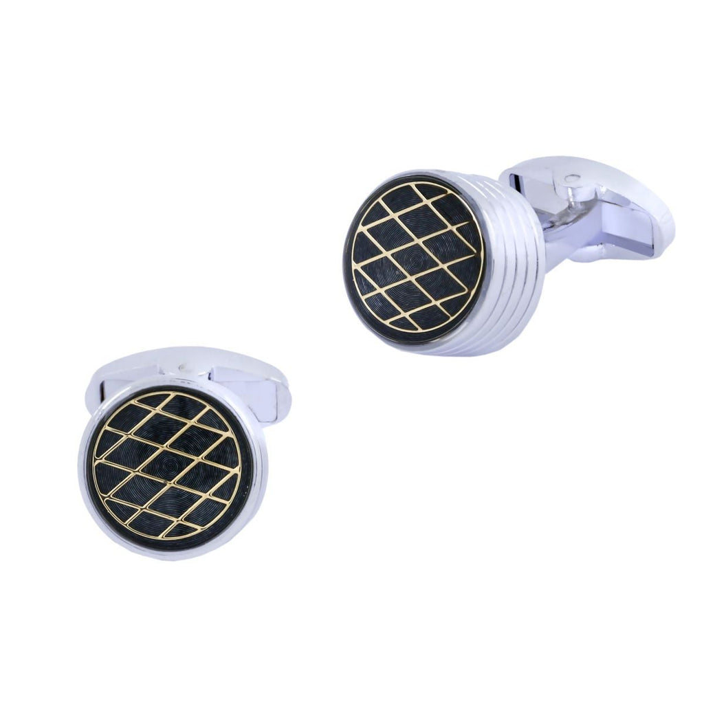 Black Gold Checks Cufflinks In Box Bulk