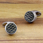Black Gold Checks Cufflinks In Box Bulk