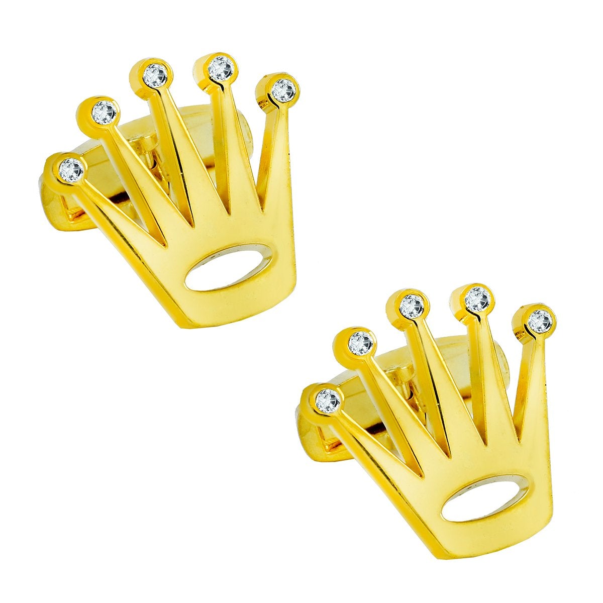Gold Crown Diamond Cufflinks In Box Bulk Secondary image