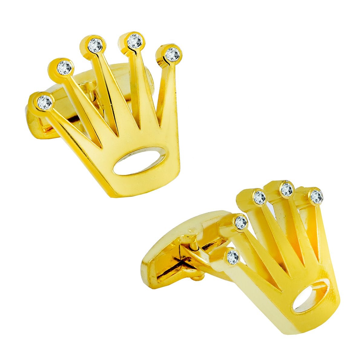 Gold Crown Diamond Cufflinks In Box Bulk