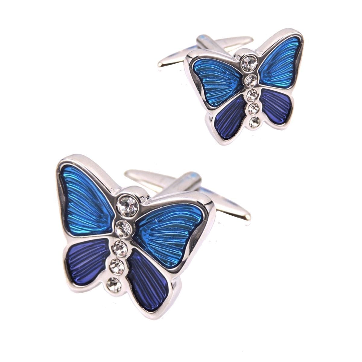 Blue Butterfly Diamond Cufflinks In Box Bulk Secondary image