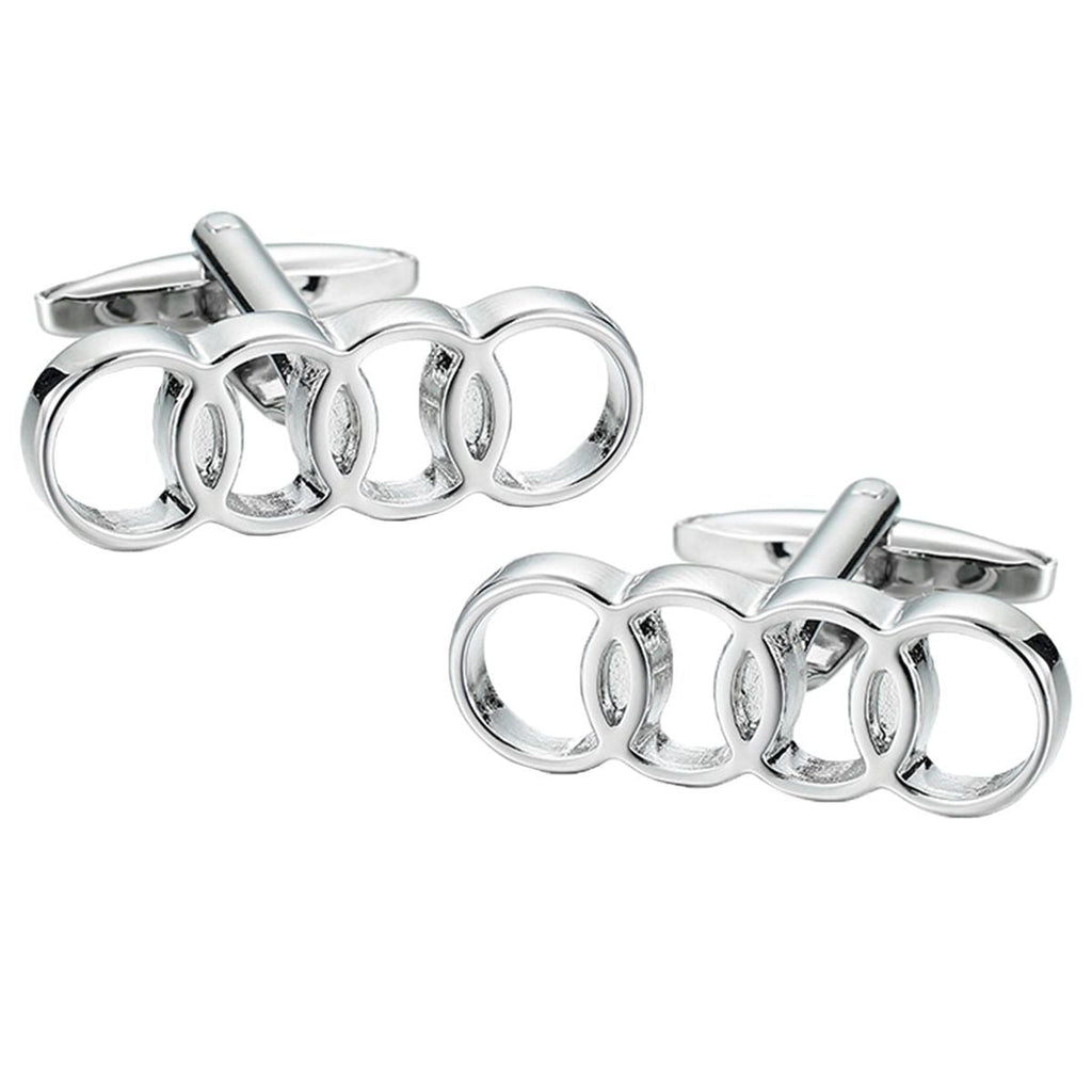 Silver Audi Rings Cufflinks In Box Bulk