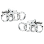 Silver Audi Rings Cufflinks In Box Bulk