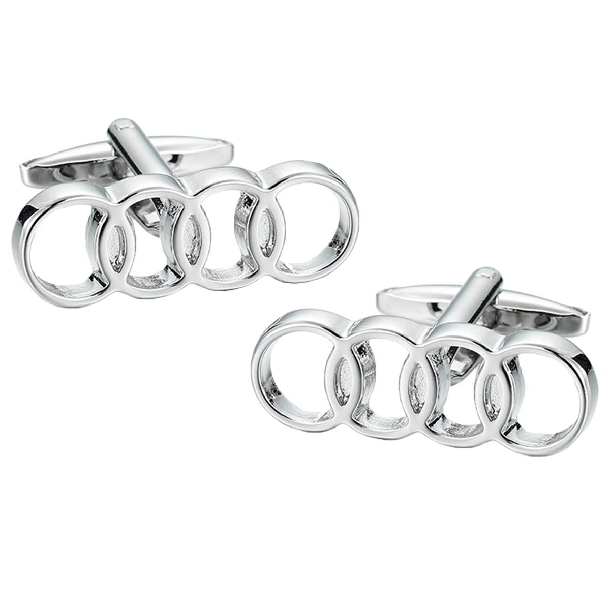 Silver Audi Rings Cufflinks In Box Bulk