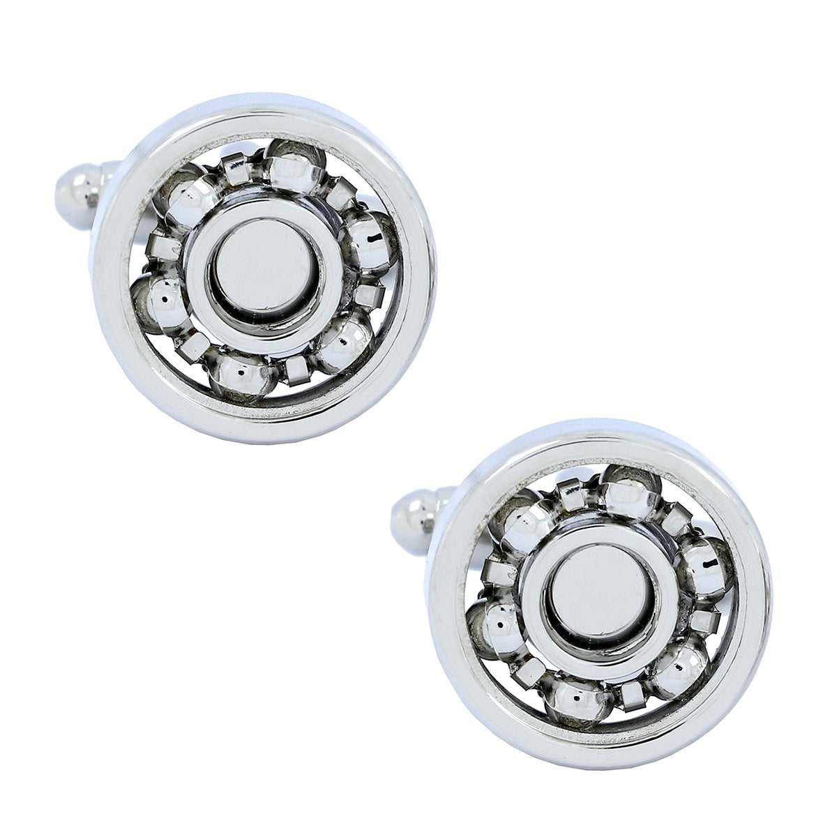 Silver Ball Bearing Cufflinks In Box Secondary image