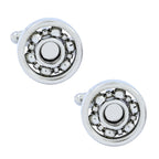 Silver Ball Bearing Cufflinks In Box