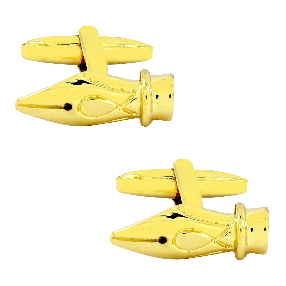 Golden Fountain Pen Cufflinks In Box Bulk Secondary image