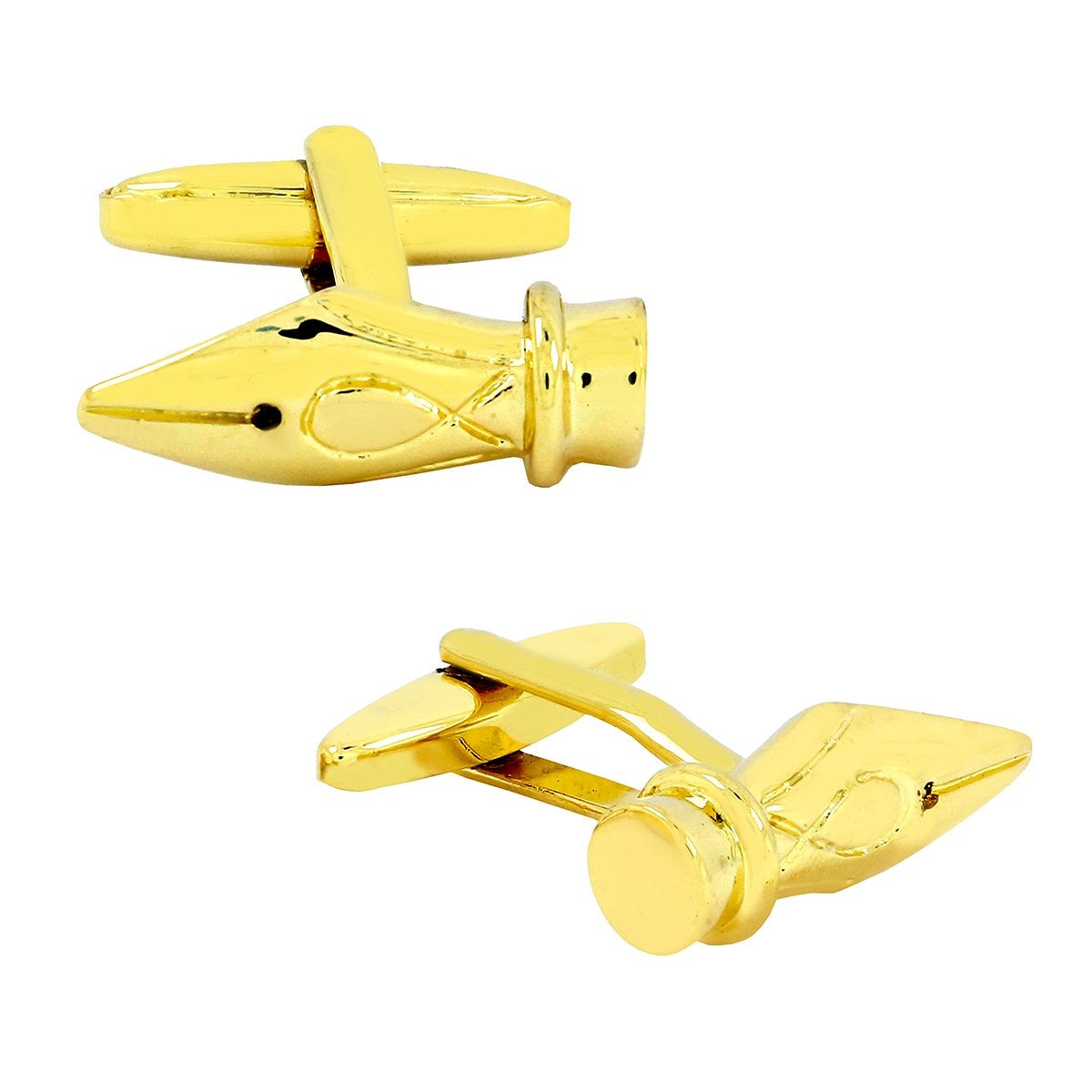 Golden Fountain Pen Cufflinks In Box Bulk
