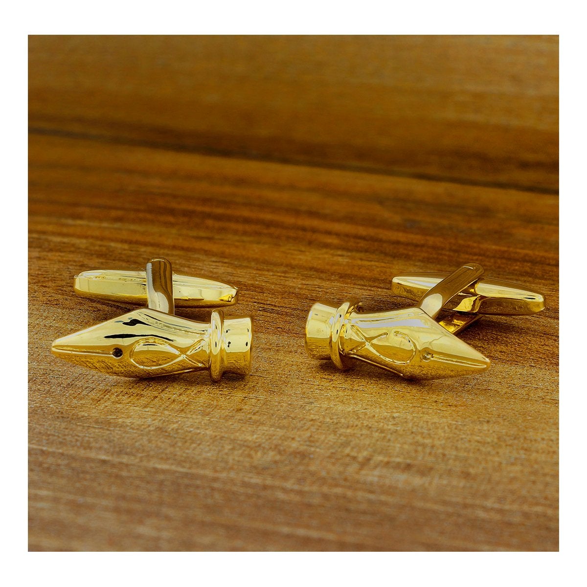 Golden Fountain Pen Cufflinks In Box Bulk Main image