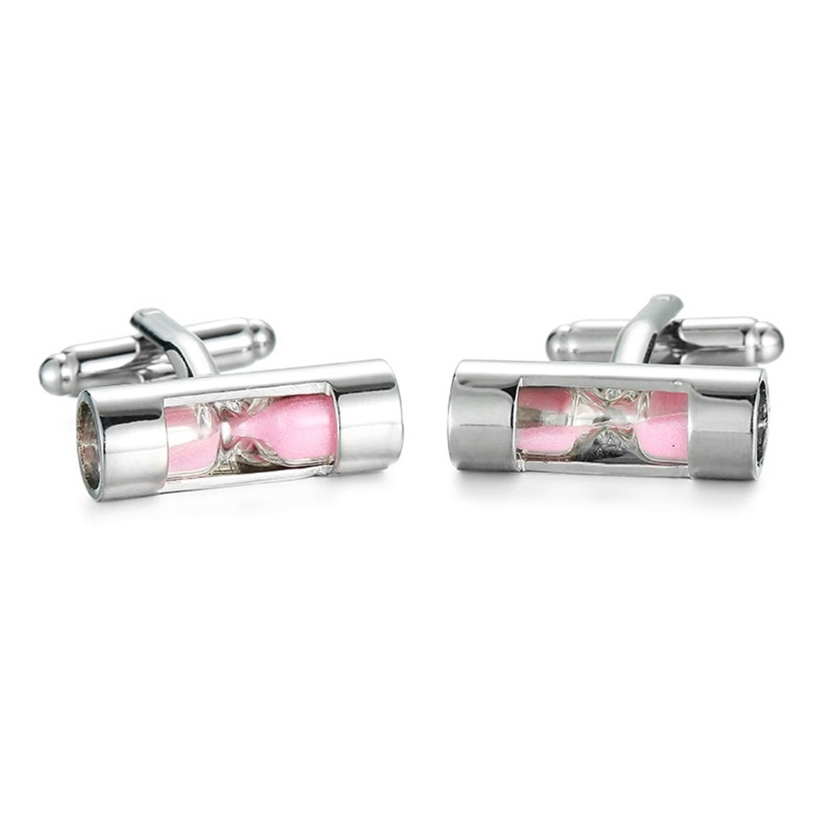 Pink Sand Timer Hour Glass Cufflinks In Box Secondary image
