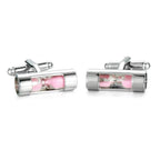 Pink Sand Timer Hour Glass Cufflinks In Box