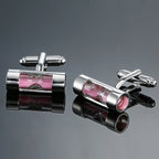 Pink Sand Timer Hour Glass Cufflinks In Box