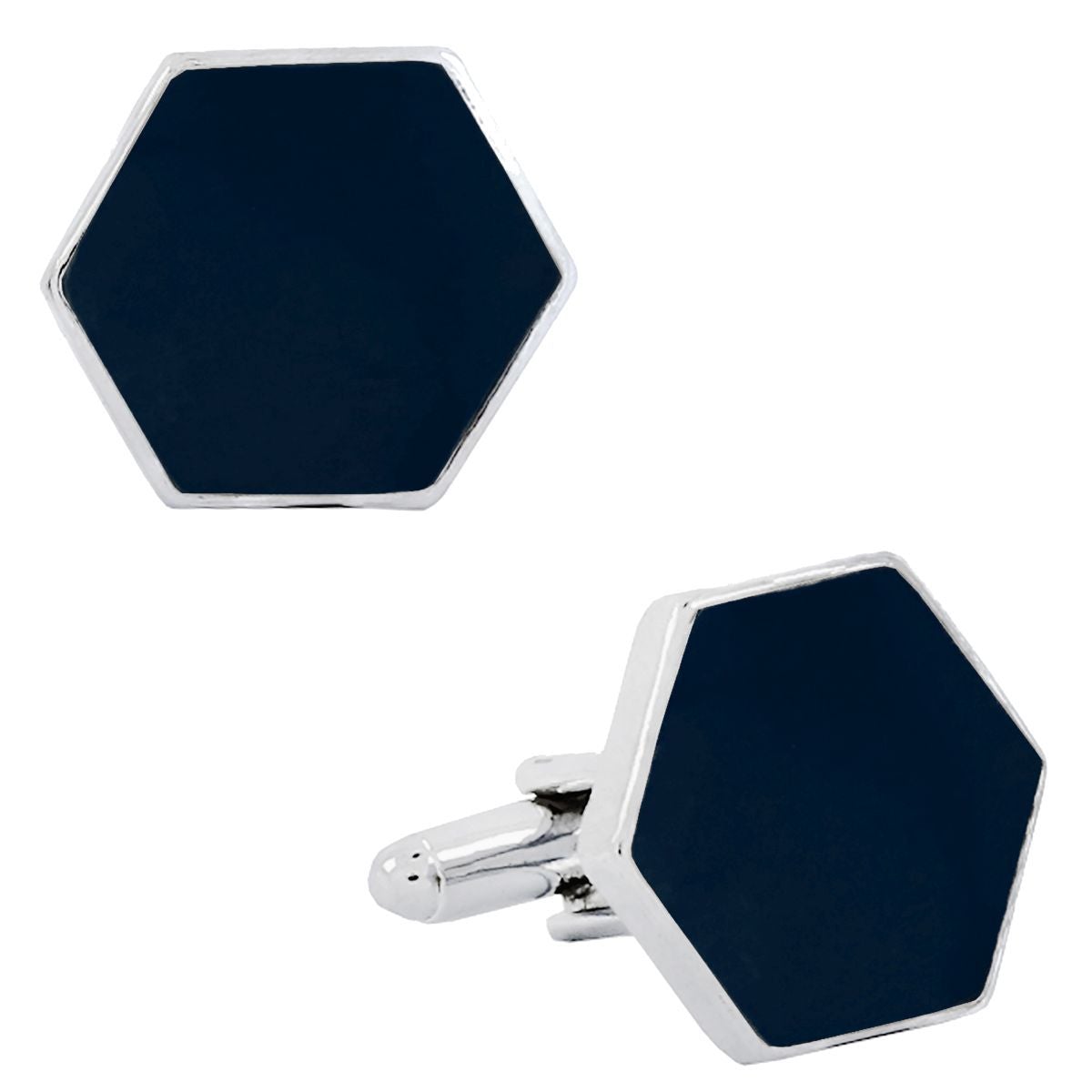Hexagon Black Cufflinks In Box Bulk Secondary image