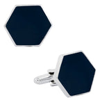 Hexagon Black Cufflinks In Box Bulk