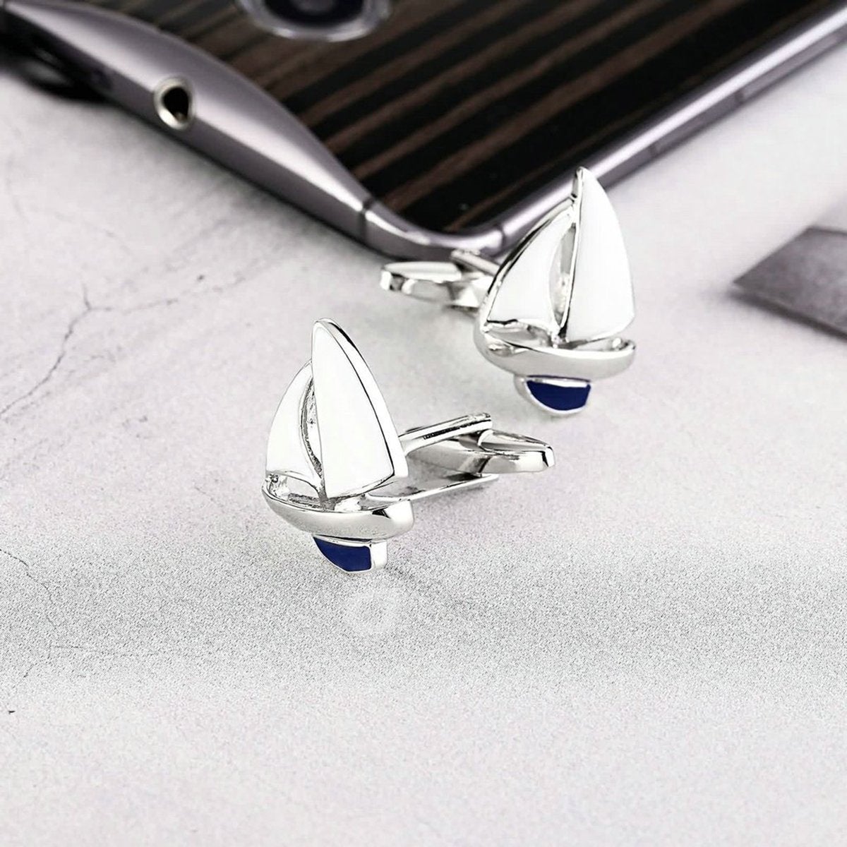 Sailboat Cufflinks In Box Bulk Main image