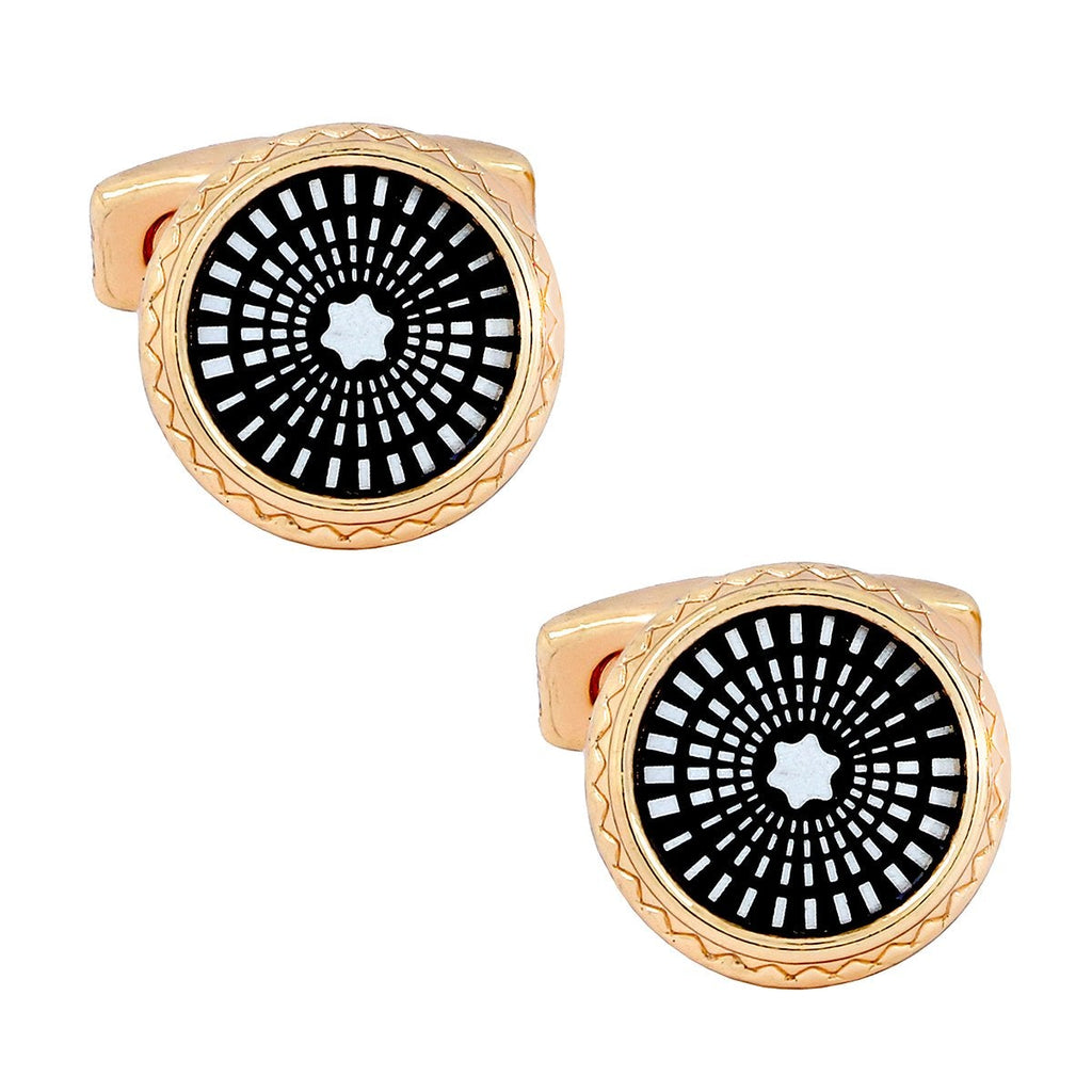 Luxury Rose Gold Black Cufflinks In Box Bulk