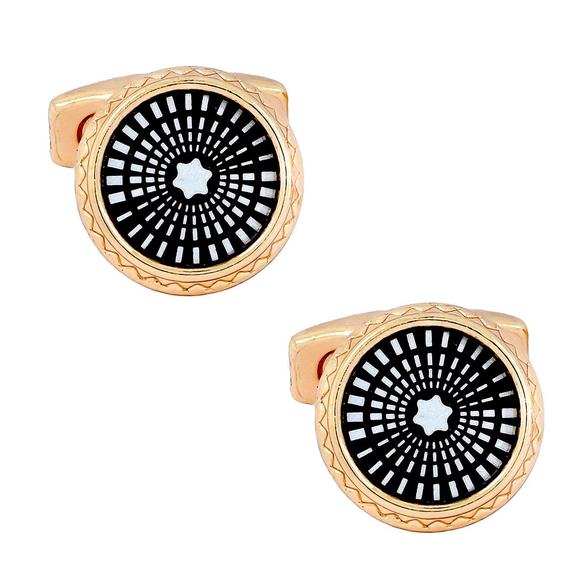 Luxury Rose Gold Black Cufflinks In Box Bulk