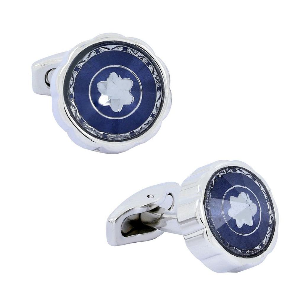 Luxury Blue Silver Cufflinks In Box Bulk